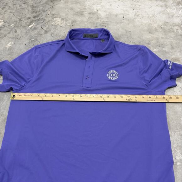 G Fore Shirt Mens Large Purple Solid Golf Polo Performance Stretch Palm Beach - Picture 5 of 9